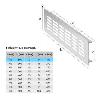 Вентиляционная решетка Благовест белая (500x40 мм) (2шт.)