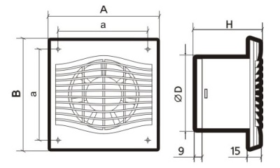 Вентилятор накладной ЭРА SLIM 5C