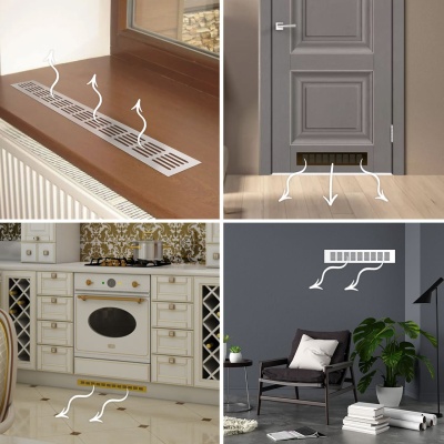 Вентиляционная решетка Благовест 80x500, золото (2шт.)