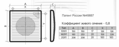 Вентиляционная решетка прямоугольная ЭРА 1825П Вентиляционная решетка прямоугольная ЭРА 1825П
