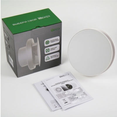Вентилятор вытяжной потолочный Seicoi Ratio Design 100 Matt white glass