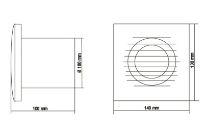 Накладной вентилятор Europlast Т100G золото