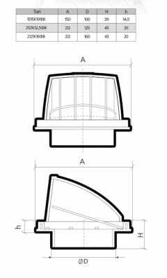 Вентиляционная решетка с козырьком ЭРА 1515К12,5ФВ